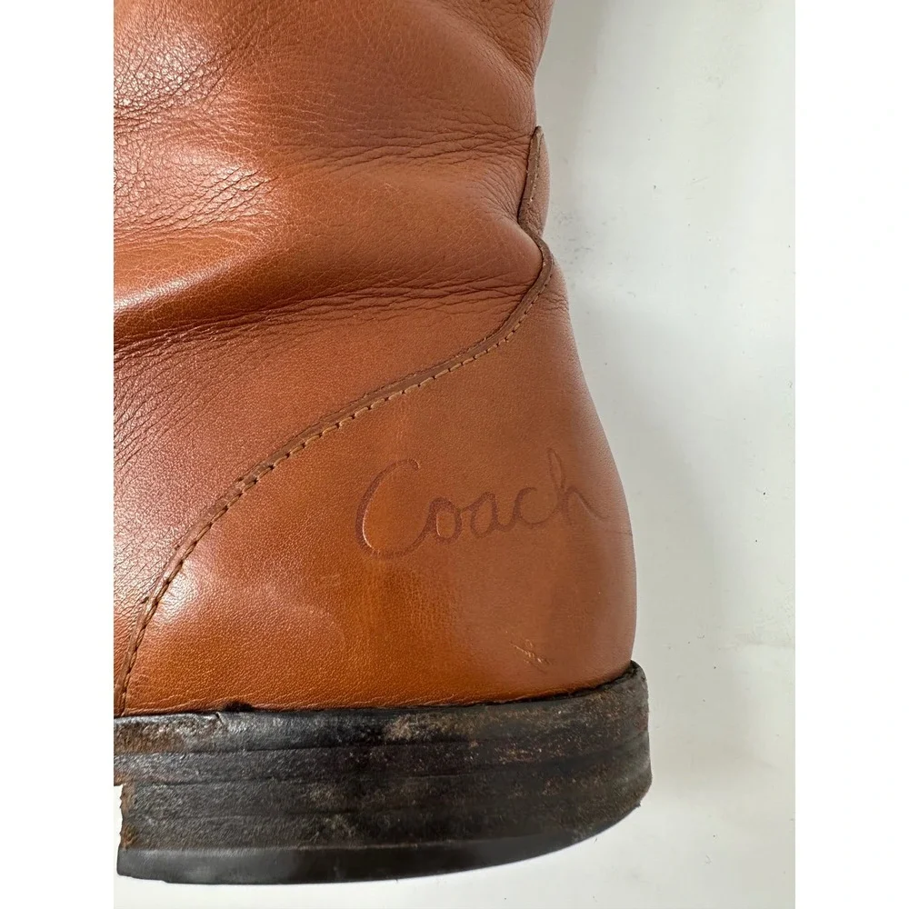 Coach Cheyenne Brown Soft Calf Leather Over the Knee Riding Boots 9.5